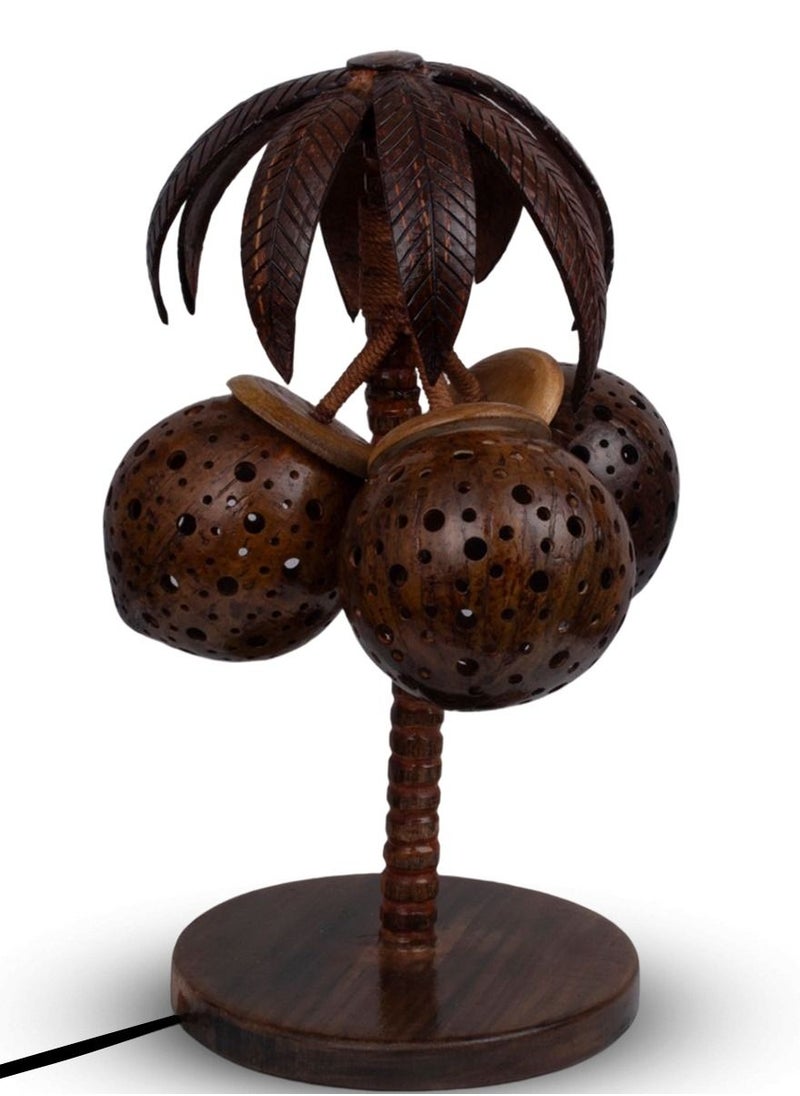 N & H 3 Balls Tree Design Coconut Shell Table Lamp  - Image 4