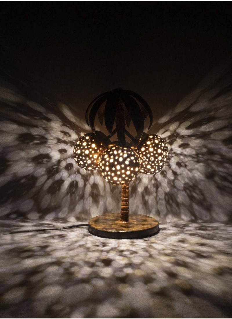 N & H 3 Balls Tree Design Coconut Shell Table Lamp  - Image 2