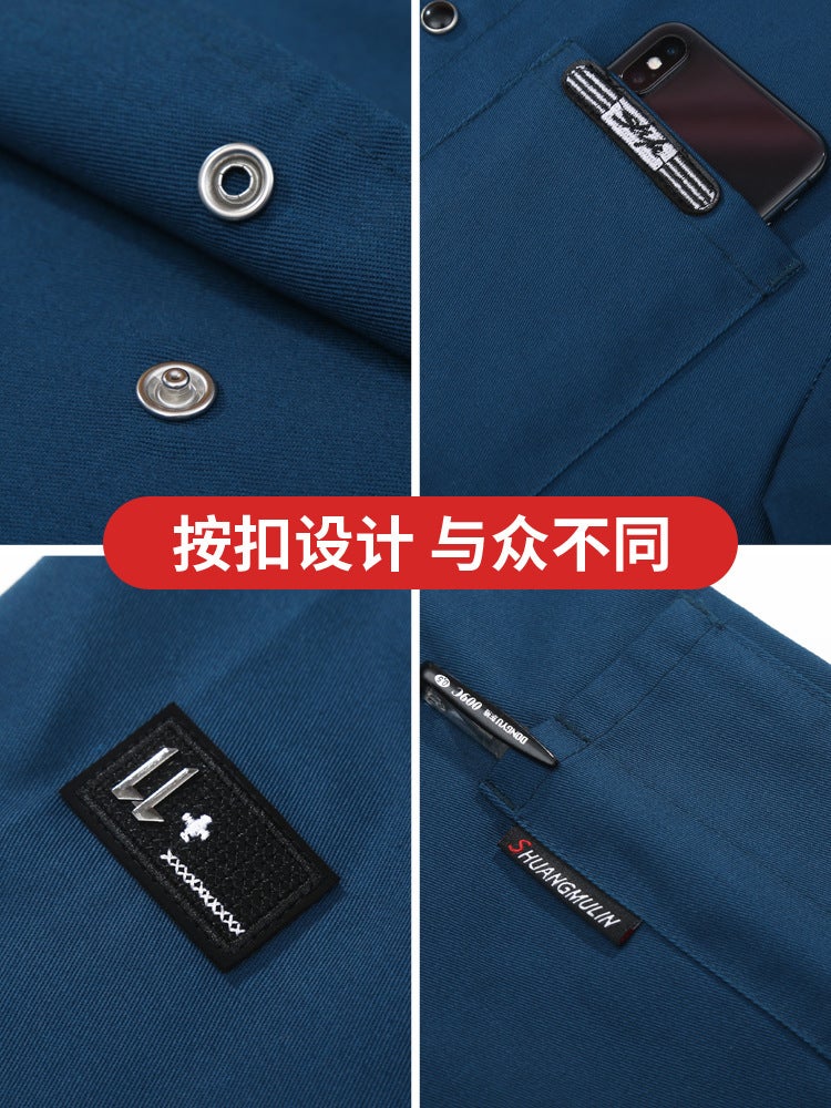 Chef Work Clothes Men'S Long-Sleeved Restaurant High-End El Workwear Chef Clothes Restaurant Restaurant Chef Clothes Short-Sleeved Women - Image 5