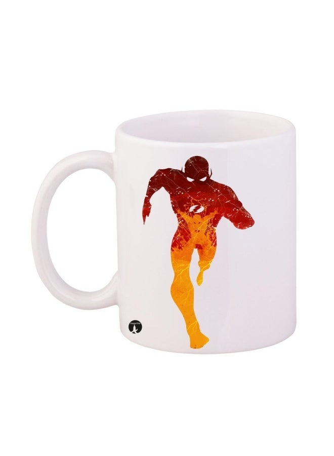 RYN Durable Heat-Resistant Thick Wall Designed Ergonomic Handled Flash Printed Mug White/Red/Yellow 11ounce
