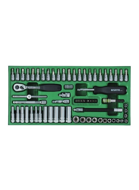 SATA ST09901SJ 66-Piece 1/4" Drive 6 Point Metric Socket Tray Set