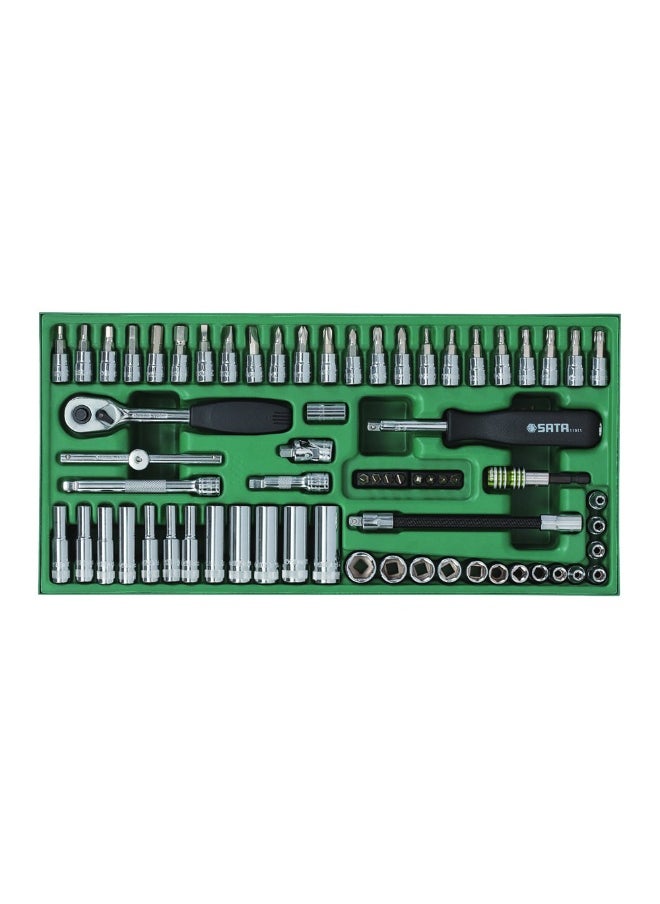 Sata SATA ST09901SJ 66-Piece 1/4" Drive 6 Point Metric Socket Tray Set  - Image 1
