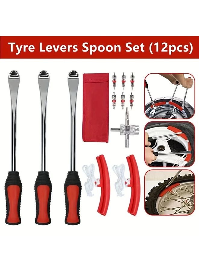 12pcs Tire Lever Tool Kit With Wheel Rim Protectors For Motorcycle Dirt Bike Lawn Mower - Image 2