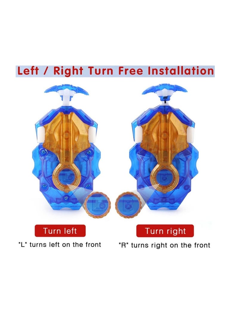 قاذفة ال ار قاذف قبضة باي شفرات لعبة بي - 184 قاذفة سلسلة يسار اليمين - سوبر كينغ B-174 بوستر هيليوس فولكانو 2B ميتال فيوجن مجموعة هدية للاولاد (ازرق) - Image 2