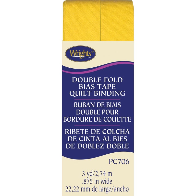 Wrights Wright Products Wrights Double Fold Quilt Binding 78 X3yd Yellow 