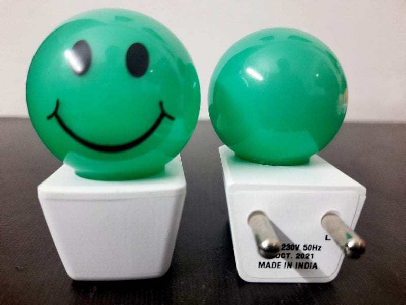 HOARD Plastic 0.5W LED Night Lamp with Smily Face-Pack of 1 (Green) - Image 4