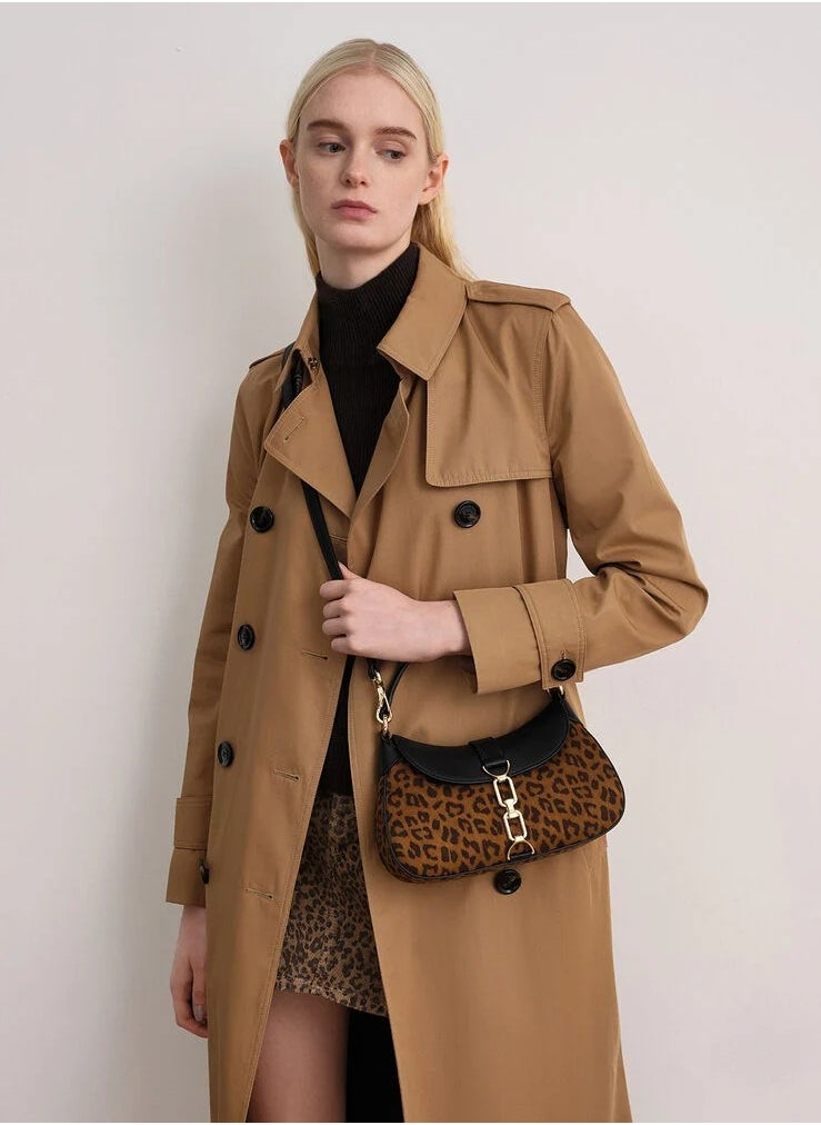 Charles & Keith CHARLES & KEITH Agatha Leopard-Print Chain-Accent Hobo Bag - Multi  - Image 2