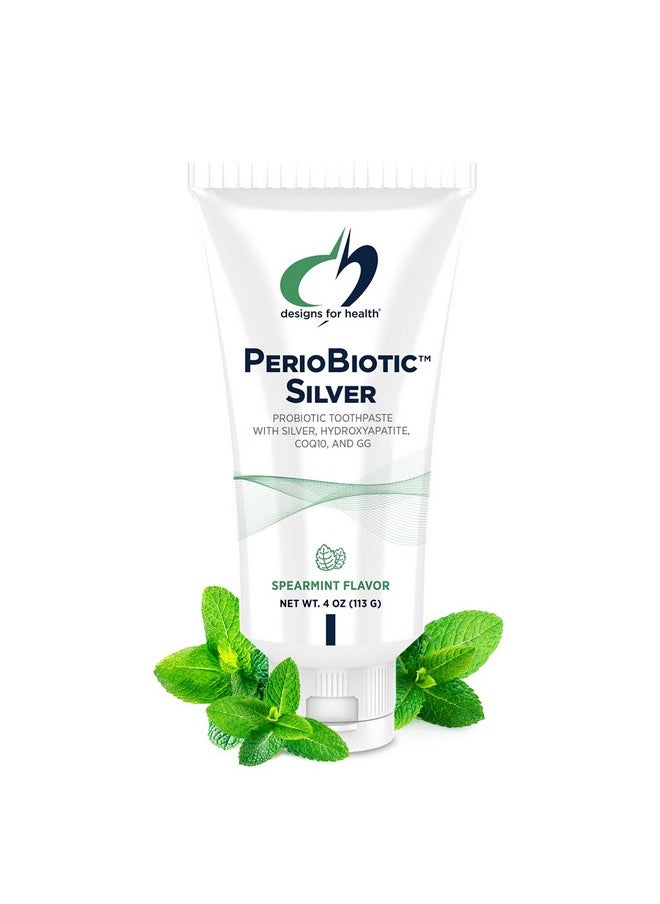 designs for health - Periobiotic Silver Hydroxyapatite Toothpaste - Fluoride Free Toothpaste With Oral Probiotics With Whitening Hydroxyapatite - Supports Gum Health & Remineralization (4Oz Mint) - Image 1