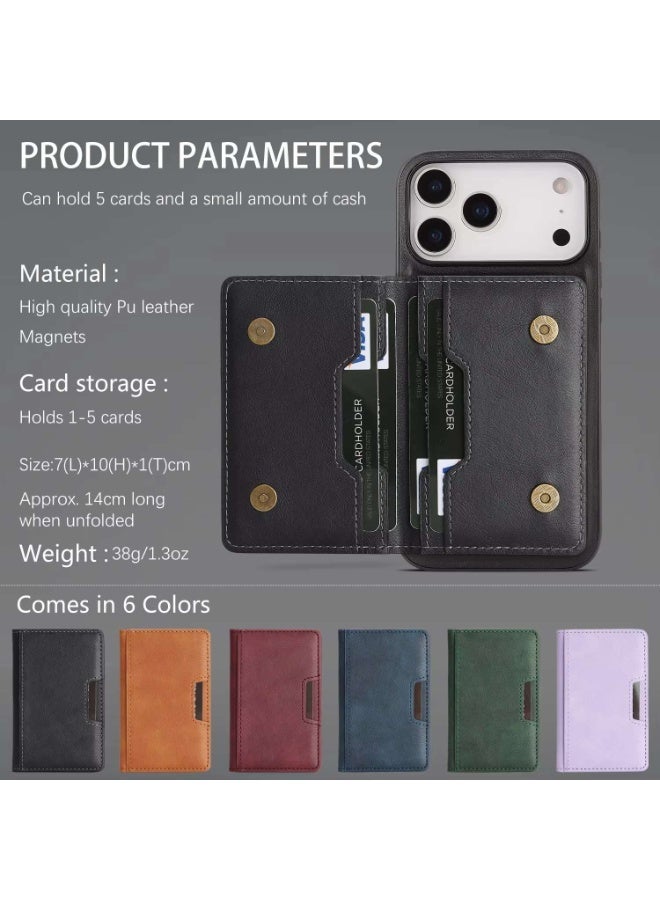 For Apple iPhone 17 Pro Max 2-in-1 Magnetic Detachable Foldable Card Kickstand Wireless Charging Phone Case Cover - Image 5