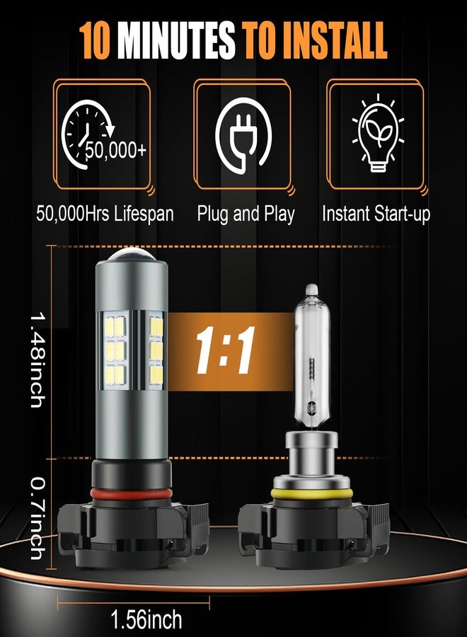 iFunyLED مصابيح iFunyLED 2504 LED، مصابيح ضباب PSX24W 12276، لون أبيض بارد 6500 كلفن، عبوة من قطعتين - Image 3