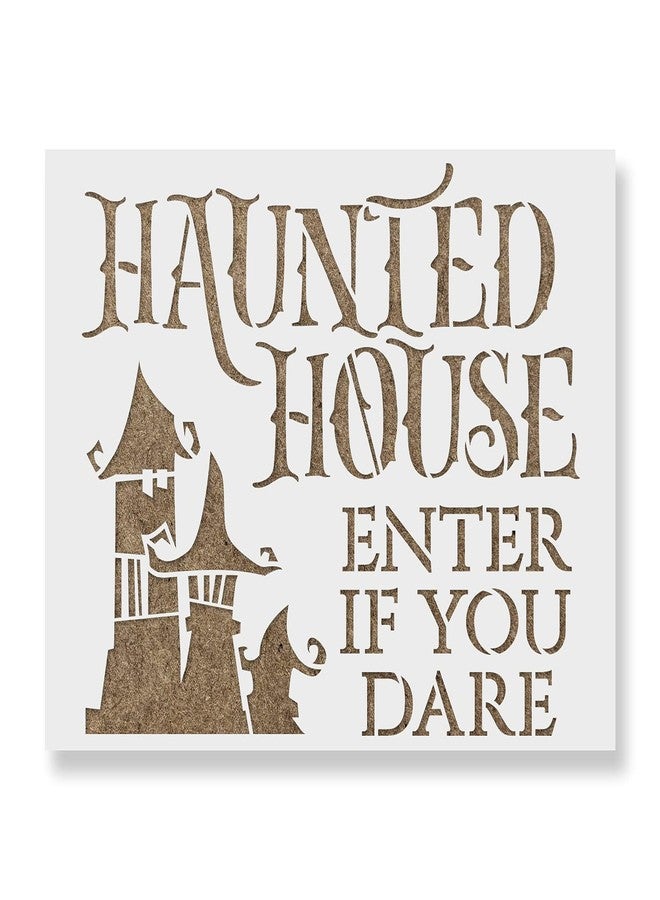 Stencil Revolution Haunted House Dare Stencil - Reusable Stencils for Painting - Create DIY Haunted House Dare Crafts and Projects - Image 1