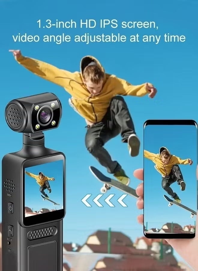 Sunsee 4K HD Action Camera, 180 Degree Rotating Lens Handheld Sports Camera with APP Control, 128GB Card Included, WiFi Vlogging Cameras for Outdoor Sports Travel - Image 3