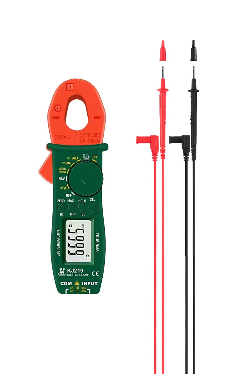 kashemano High Precision AC/DC Digital Clamp Meter, 600V, 200A, LCD, Green,Digital Display 5999 - Image 1