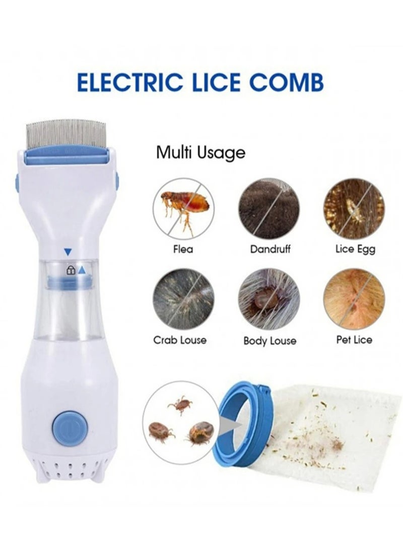 MAOGEDA - Electric Flea Comb - Chemical-Free Electric Lice Removal Comb for Humans and Pets | White Electric Nits Capture Comb for Safe and Effective Lice Treatment in Cats, Dogs, and Children - Image 1