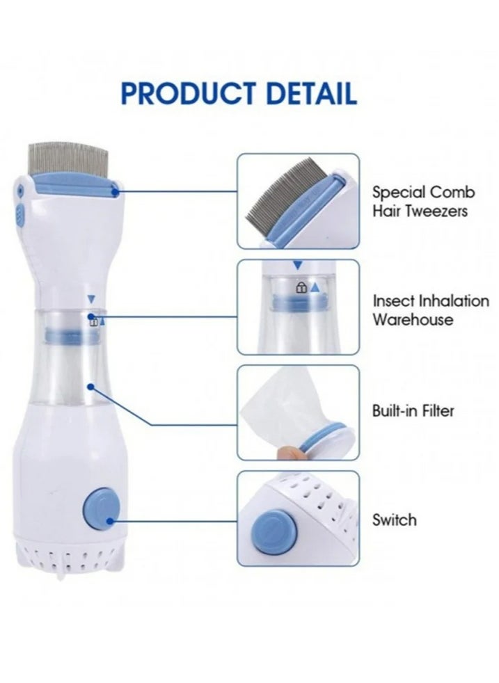 MAOGEDA - Electric Flea Comb - Chemical-Free Electric Lice Removal Comb for Humans and Pets | White Electric Nits Capture Comb for Safe and Effective Lice Treatment in Cats, Dogs, and Children - Image 1