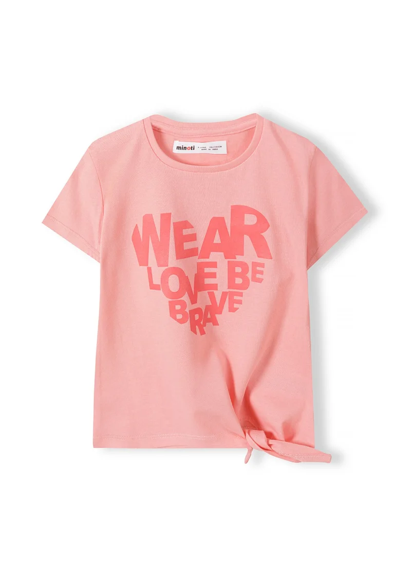 MINOTI Kids Girls Tie Front T-Shirt