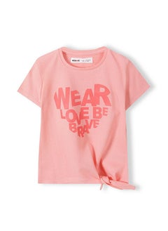 MINOTI Kids Girls Tie Front T-Shirt  - Image 2