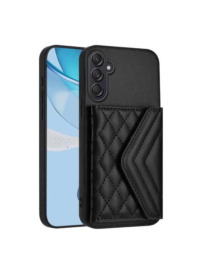 S-TOP Case For Samsung Galaxy M55 / C55 5G Rhombic Texture Card Bag RFID Phone Case with Long Lanyard - Image 3