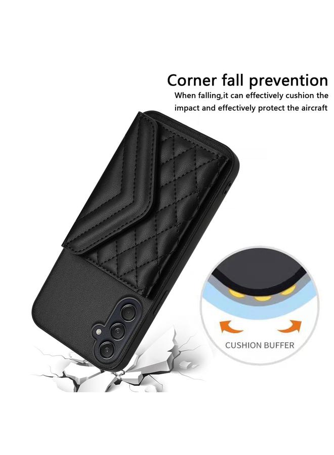 S-TOP Case For Samsung Galaxy M55 / C55 5G Rhombic Texture Card Bag RFID Phone Case with Long Lanyard - Image 5