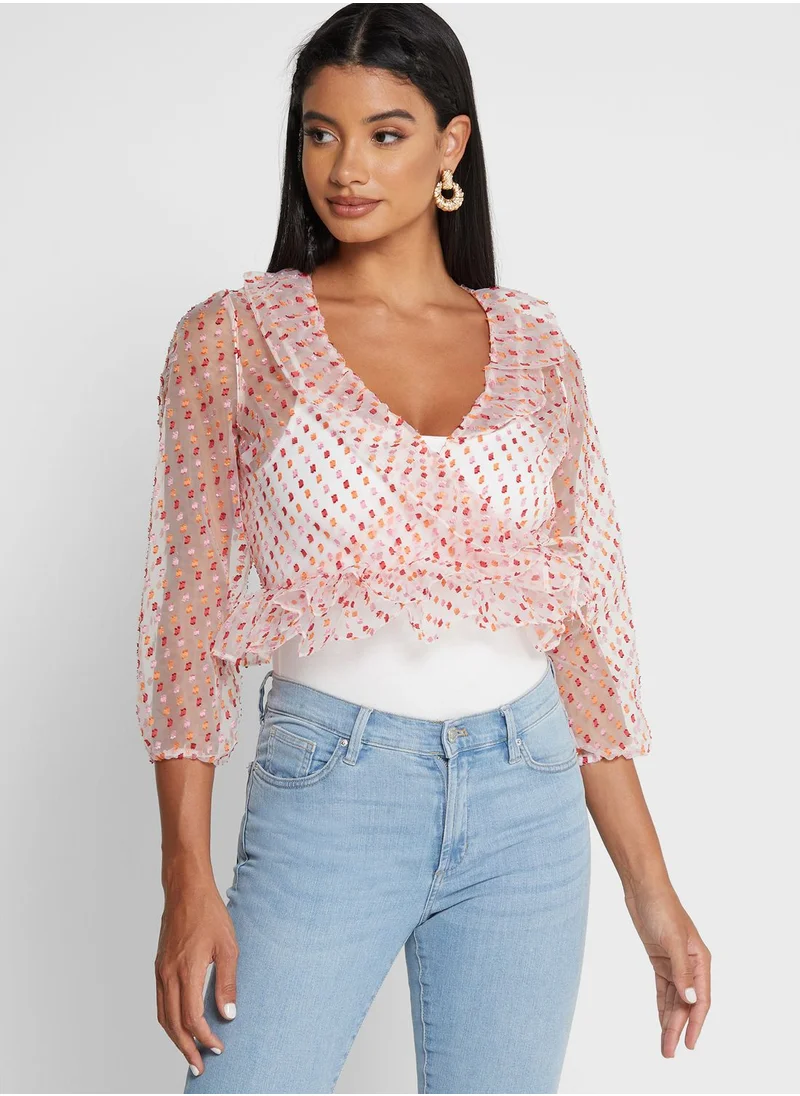 RIVER ISLAND Wrap Peplum Top