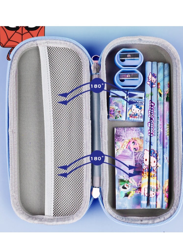 EHOME Spider-Man Large Capacity Multifunctional Double-Sided Pencil Case  blue  - Image 2