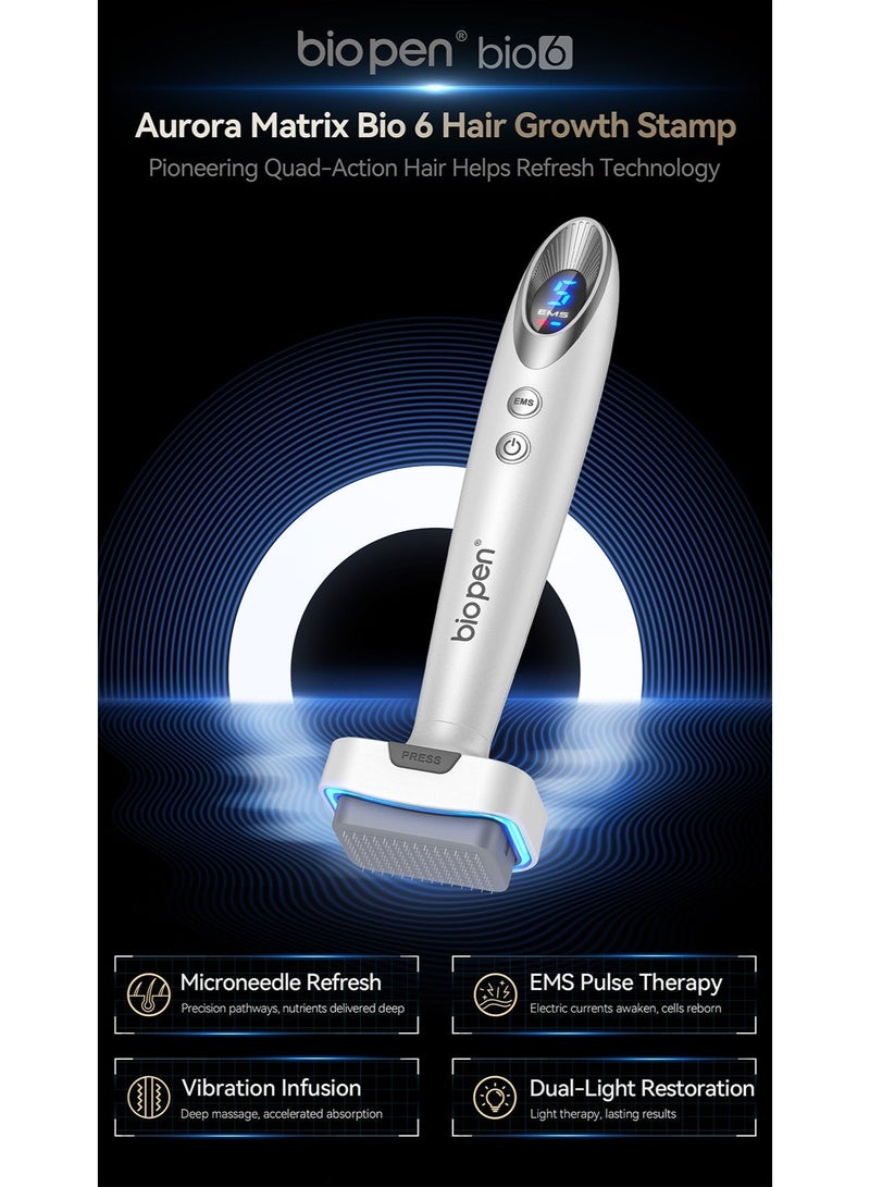 bio pen bio6 Aurora Matrix Hair Growth Stamp - Quad-Action Technology, Hair Regrowth Device for Thinning Hair, Scalp Refresh, Promotes Hair Density & Healthy Growth - Image 2