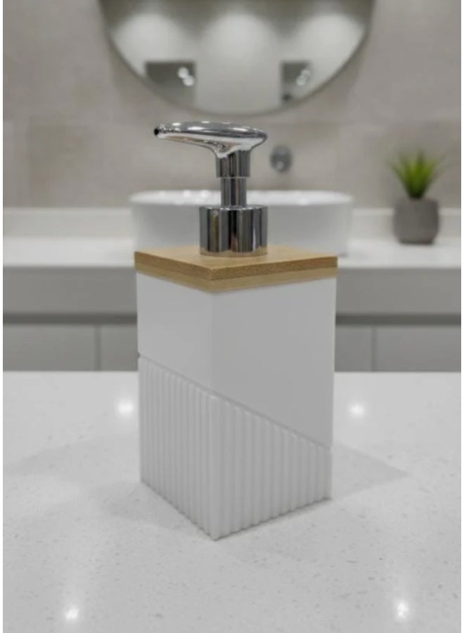 AKDC Plastic Liquid Soap Dispenser – Classic White Minimalist Style, Durable & Easy to Refill-300ML - Image 1
