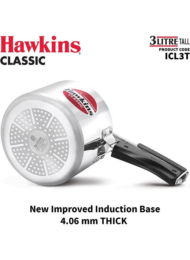 Hawkins 3Liters Classic Aluminium Pressure Cooker, Induction Inner Lid Cooker, Tall Design Pan Cooker (ICL3T) Silver  - Image 2