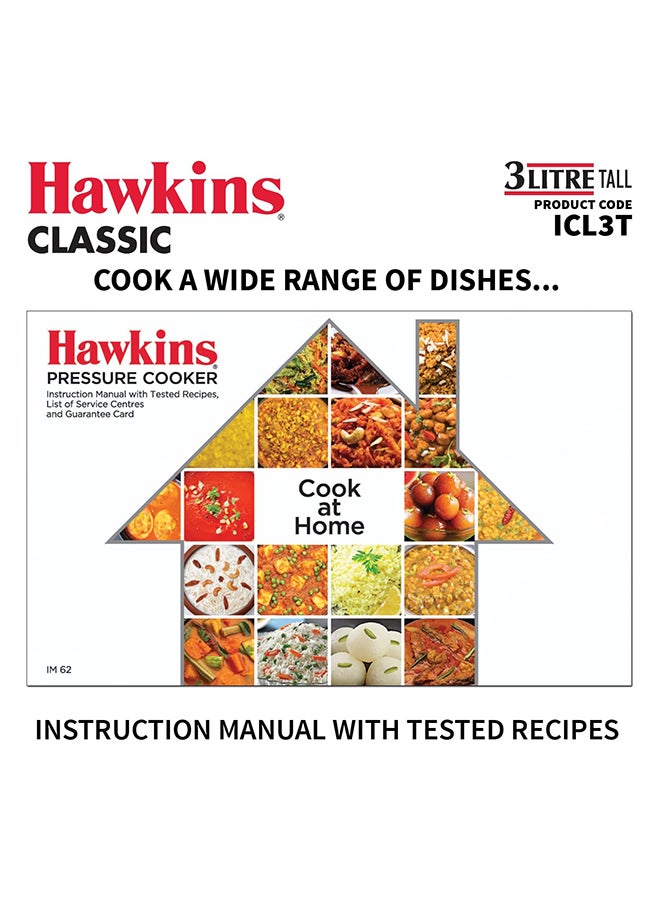 Hawkins 3Liters Classic Aluminium Pressure Cooker, Induction Inner Lid Cooker, Tall Design Pan Cooker (ICL3T) Silver  - Image 5