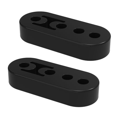 Sporthfish Exhaust Hangers Rubber Muffler Hanger 4 Holes Adjustable Universal Insulator Bushing Shock Absorber Bracket for Car Truck SUV 2PCS Black 047 Inch - Image 1