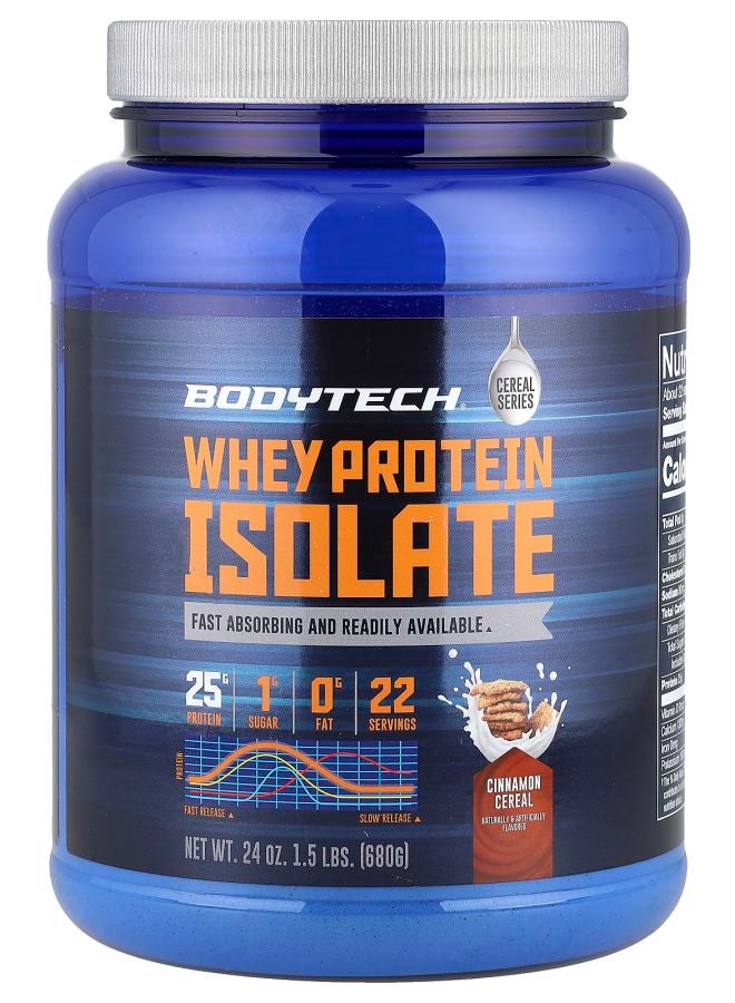 BODYTECH Whey Protein Isolate Cinnamon Cereal 1.5 lbs (680 g) - Image 1