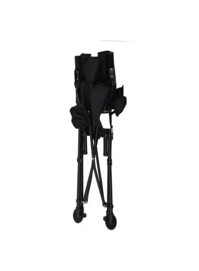 جرين ليون كرسي تخييم خارجي مع حقيبة حمل / سعة وزن 150 كجم / جيب لحمل الزجاجات / تصميم مريح / أقدام غير قابلة للانزلاق / سهل التركيب / قماش أكسفورد 1100D / سهل الحمل - أسود - Image 4