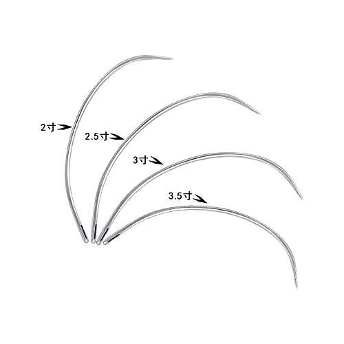 SaiDian 2 Sets 2'' / 2.5'' / 3 ''/ 3.5 '' Curved Leather Hand Sewing Needles C Type Needles for Carpet Leather Canvas Repairing Weaving Crafts - Image 2