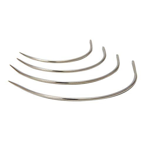 SaiDian 2 Sets 2'' / 2.5'' / 3 ''/ 3.5 '' Curved Leather Hand Sewing Needles C Type Needles for Carpet Leather Canvas Repairing Weaving Crafts - Image 3