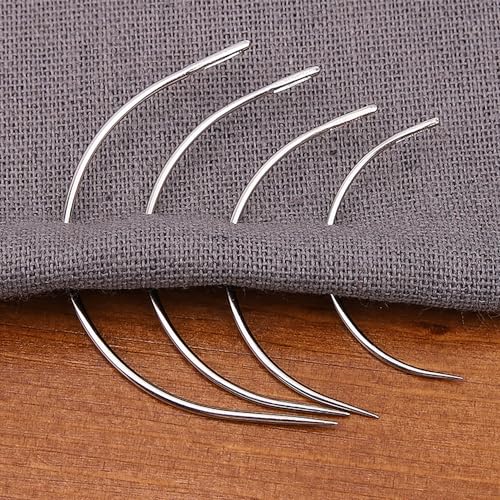 SaiDian 2 Sets 2'' / 2.5'' / 3 ''/ 3.5 '' Curved Leather Hand Sewing Needles C Type Needles for Carpet Leather Canvas Repairing Weaving Crafts - Image 4