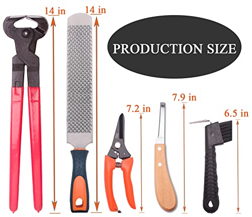 Long River Horse Farrier Hoof Tool Kit（7 Piece） with Carry Bag Horse Equine Metal Shears Farriers Hoof Nipper Cutter Handle Knife Stable Supplies Professional Hoof Trimming Tools - Image 2