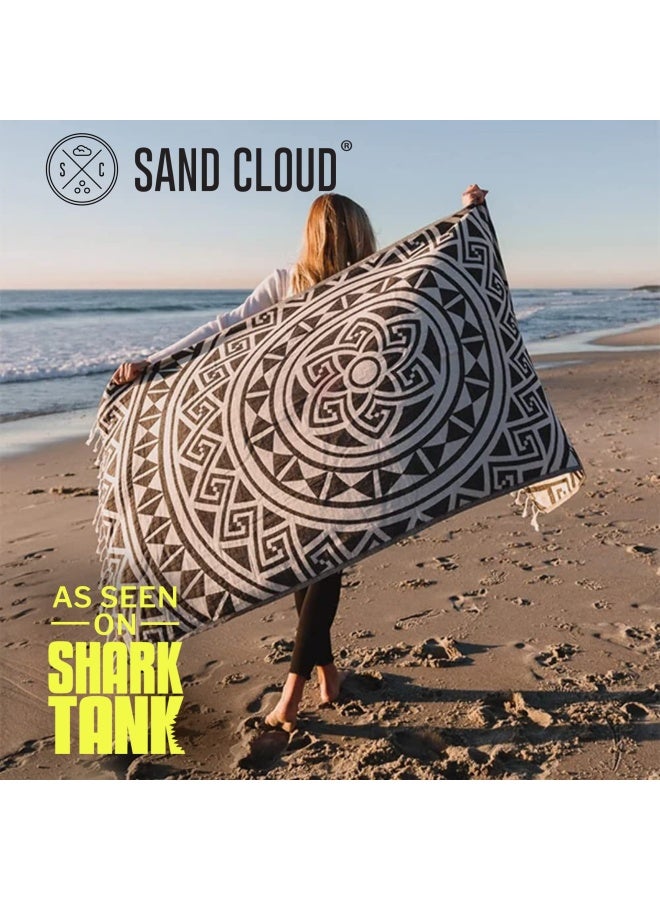 Sand Cloud Sand Cloud Turkish Beach Towel  Sand Free  100 Organic Turkish Cotton Yarn  Quick Dry Towel for Beach Picnic Blanket or Throw  As Seen on Shark Tank  Mandala Dark Grey  - Image 2