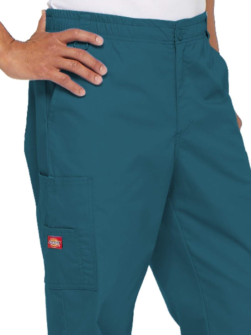 Dickies Mens Signature Elastic Waist Medical Scrubs Pants, Caribbean Blue, 3X-Large Big US - Image 3