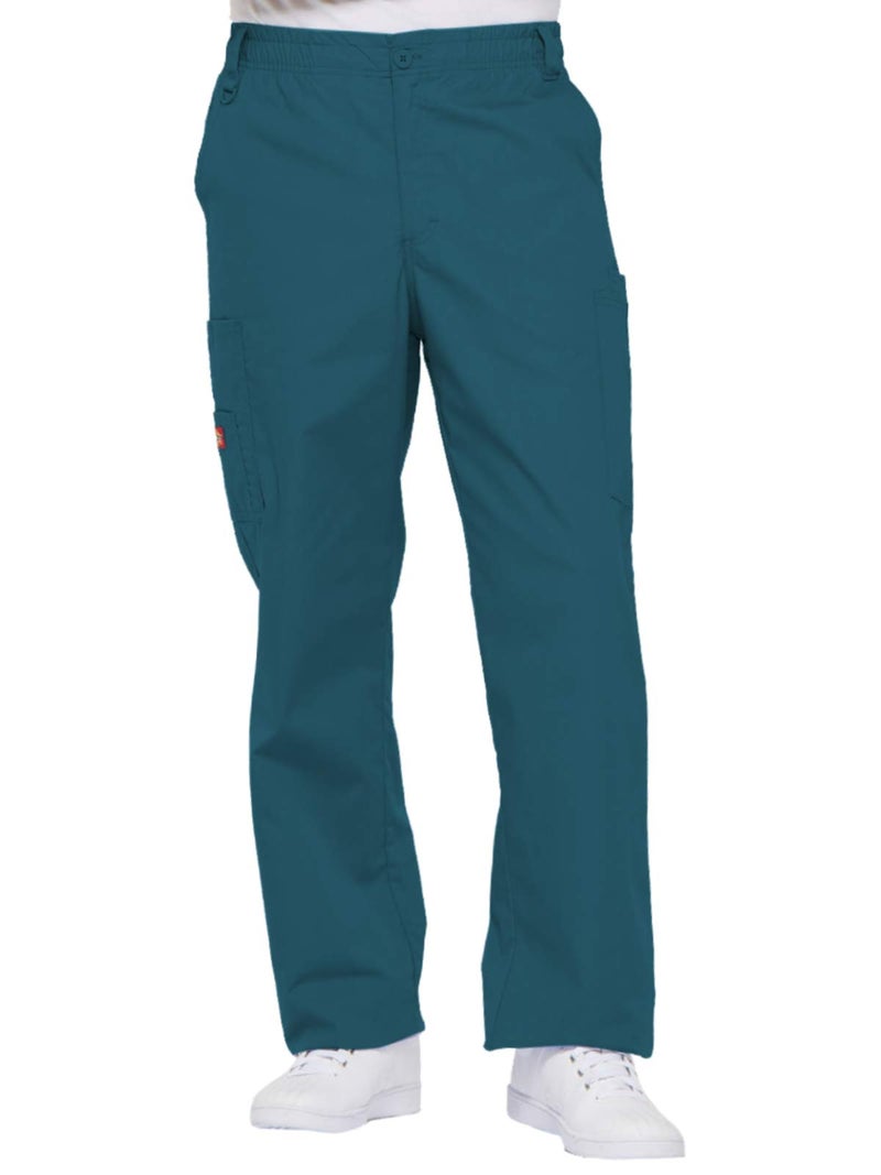 Dickies Mens Signature Elastic Waist Medical Scrubs Pants, Caribbean Blue, 3X-Large Big US - Image 1