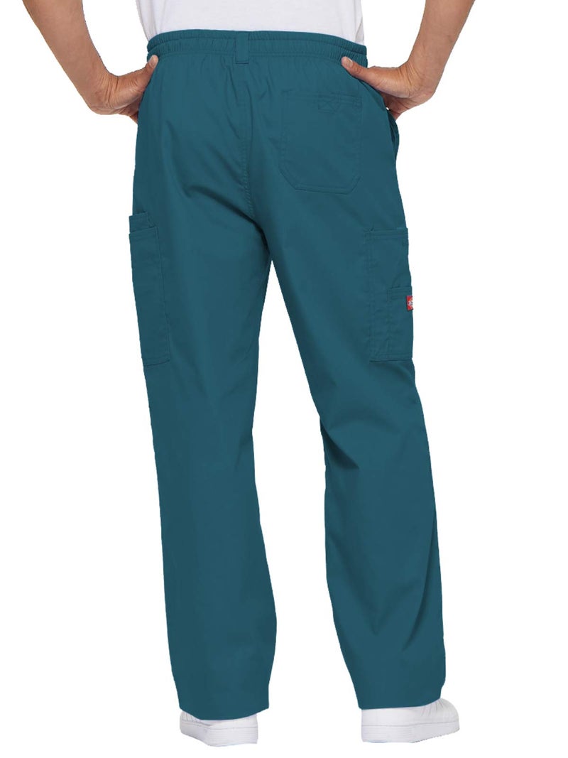 Dickies Mens Signature Elastic Waist Medical Scrubs Pants, Caribbean Blue, 3X-Large Big US - Image 2