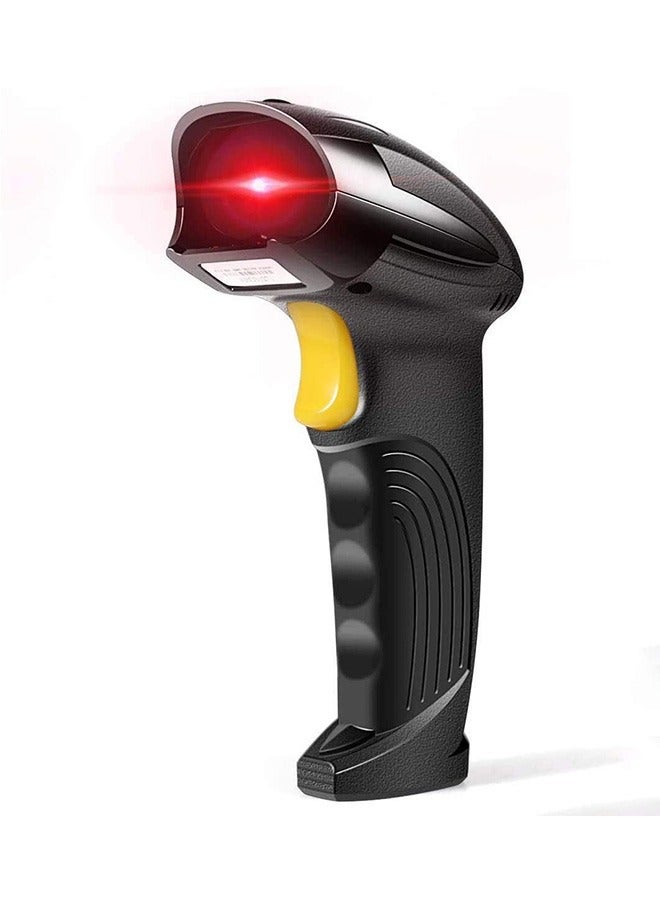 Wireless Barcode Scanner 2-in-1 2.4GHz Wireless & USB 2.0 Wired USB Automatic Barcode Reader Handheld Bar Code Reader USB Rechargeable Bar Code Hand Scanner for Computer POS Laptop