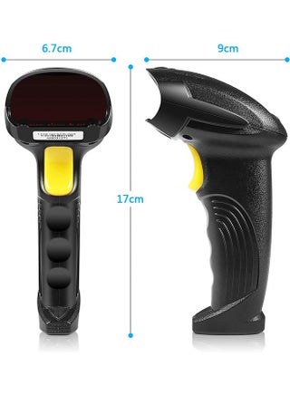 Wireless Barcode Scanner 2-in-1 2.4GHz Wireless & USB 2.0 Wired USB Automatic Barcode Reader Handheld Bar Code Reader USB Rechargeable Bar Code Hand Scanner for Computer POS Laptop - view 2