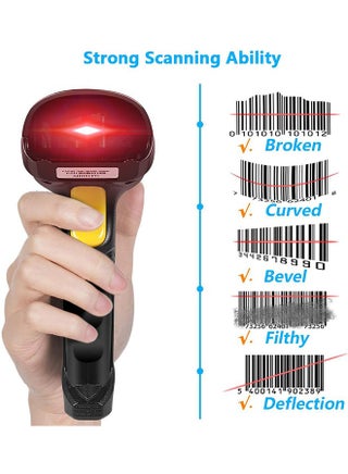 Wireless Barcode Scanner 2-in-1 2.4GHz Wireless & USB 2.0 Wired USB Automatic Barcode Reader Handheld Bar Code Reader USB Rechargeable Bar Code Hand Scanner for Computer POS Laptop - view 5