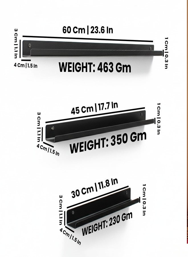 Djuize Pooja Shelf Rack|Metal Rack for Storage|Pooja Shelf Organizer|Shelf|Puja Rack,Cupboard –Photo Frame Stand[Set of 3] (Black) - Image 3
