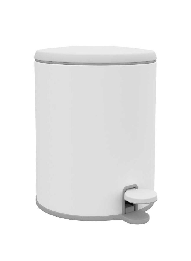 Primanova Cigo Stainless Steel Trash Can, Wastebin with Pedal & soft closing mechanism, For Bathroom Kitchen Office, 6 Liter (White)  - Image 4