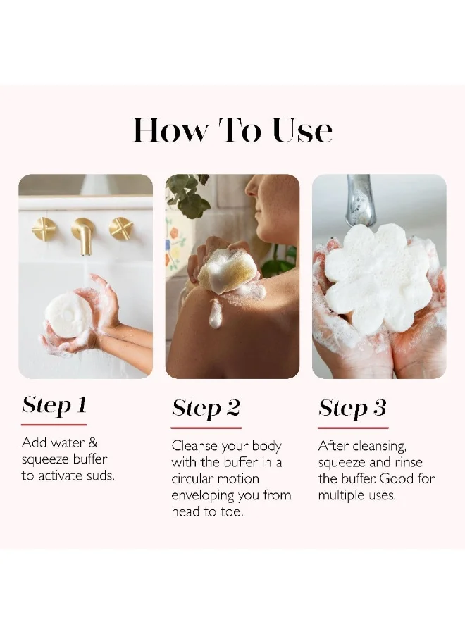 Spongelle  Daisy Collection Bulgarian Rose Body Wash Infused Spongette 50 g (7+ Uses) for Women | Best Price UAE