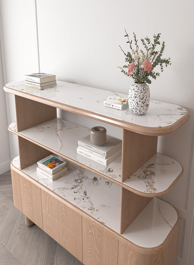 Decotalk Marble Contact Paper White Marble Contact Paper for Countertops 17.7"x120" Countertop Contact Paper Marble Countertop Vinyl Wrap Glossy Marble Contact Paper White Wallpaper for Kitchen - Image 5