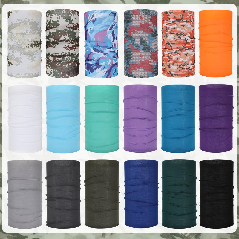 Tarpop 30 Pcs Neck Gaiters Scarf Elastic Wrap Headband Sweat Absorbing Bandana for Women Men Sports Yoga Running (Camouflage Style) - Image 4