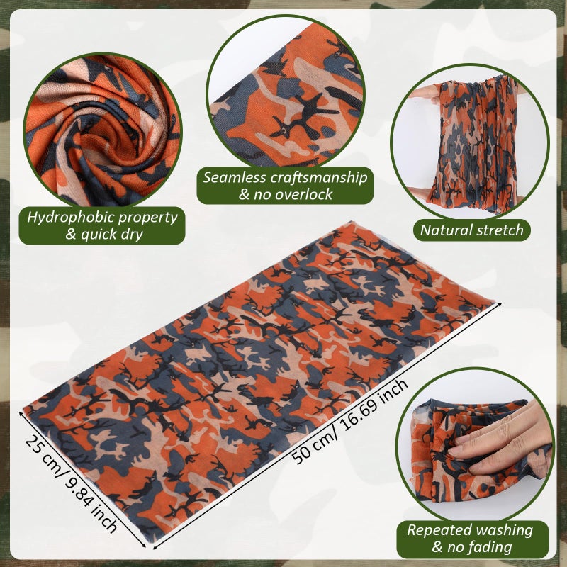 Tarpop 30 Pcs Neck Gaiters Scarf Elastic Wrap Headband Sweat Absorbing Bandana for Women Men Sports Yoga Running (Camouflage Style) - Image 2