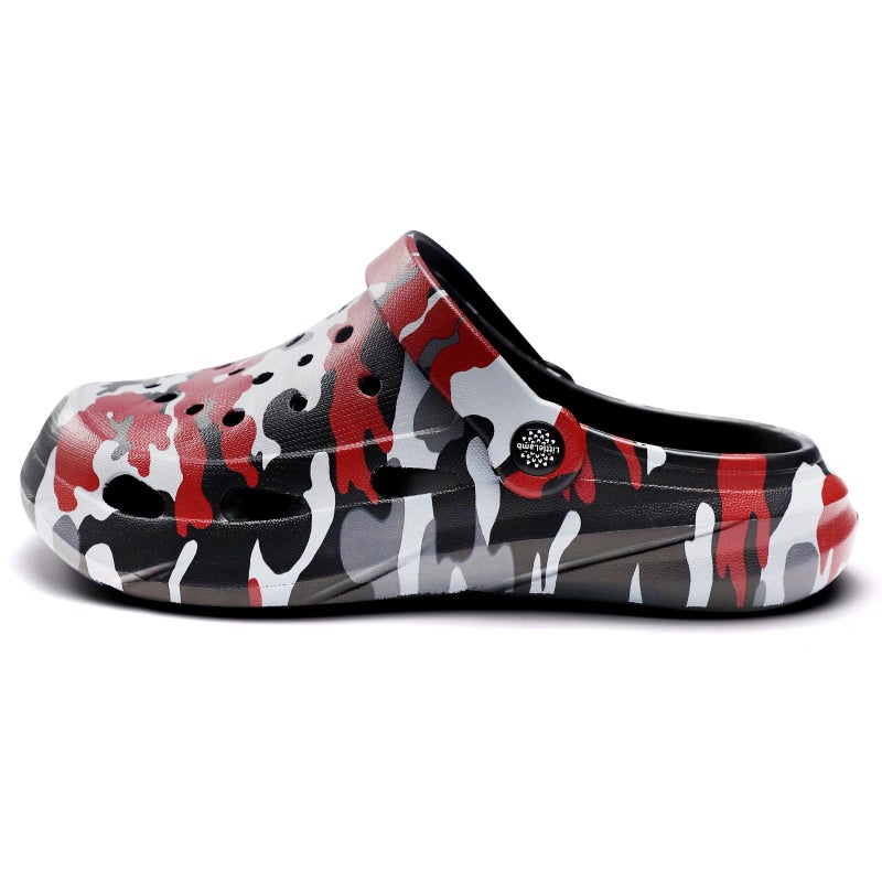 JOYFULTYKES Kids Boys Girls Classic Camo Beach Clogs | Lightweight Water Sandals - Quick-Dry Non-Slip Light and Durable ï¼ˆLittle Kid/Big Kidï¼‰ Size 1 Little Kid Camo Red - Image 2